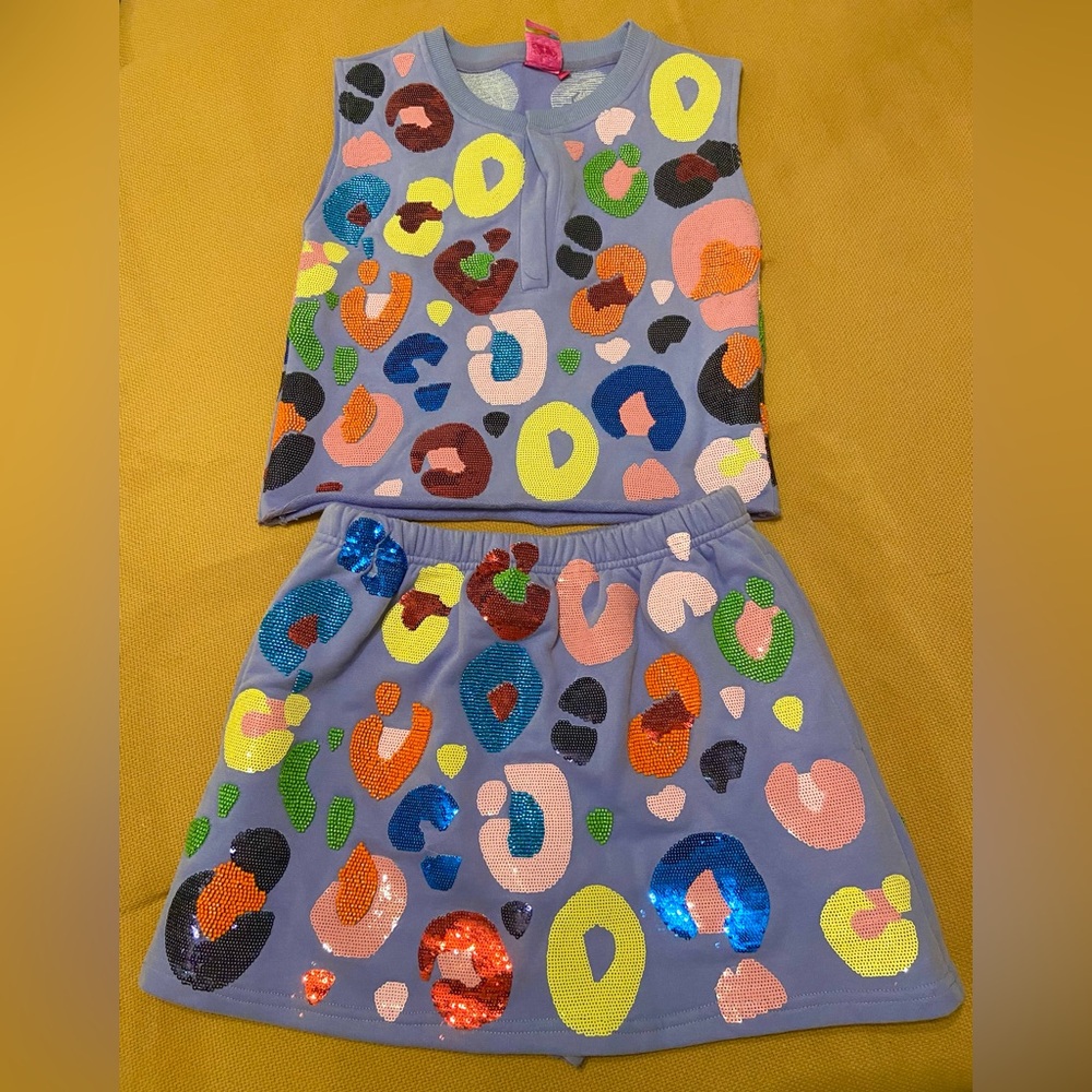 Queen of Sparkles purple leopard set